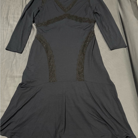 Bailey 44 Dark Navy Long Sleeve Dress with Lace Detail - Picture 7 of 11